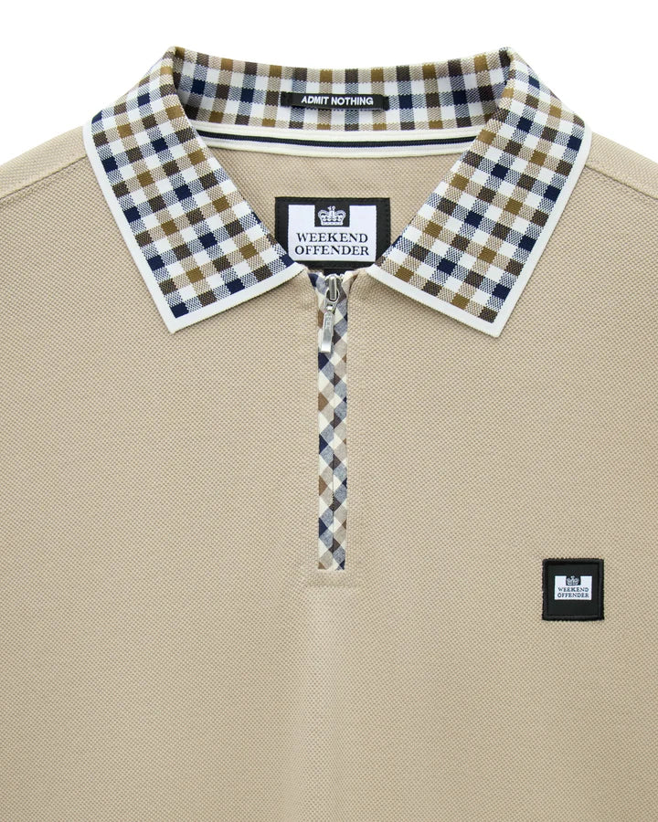 Weekend Offender Tipasa Jacquard Rib Polo Shirt - Rock