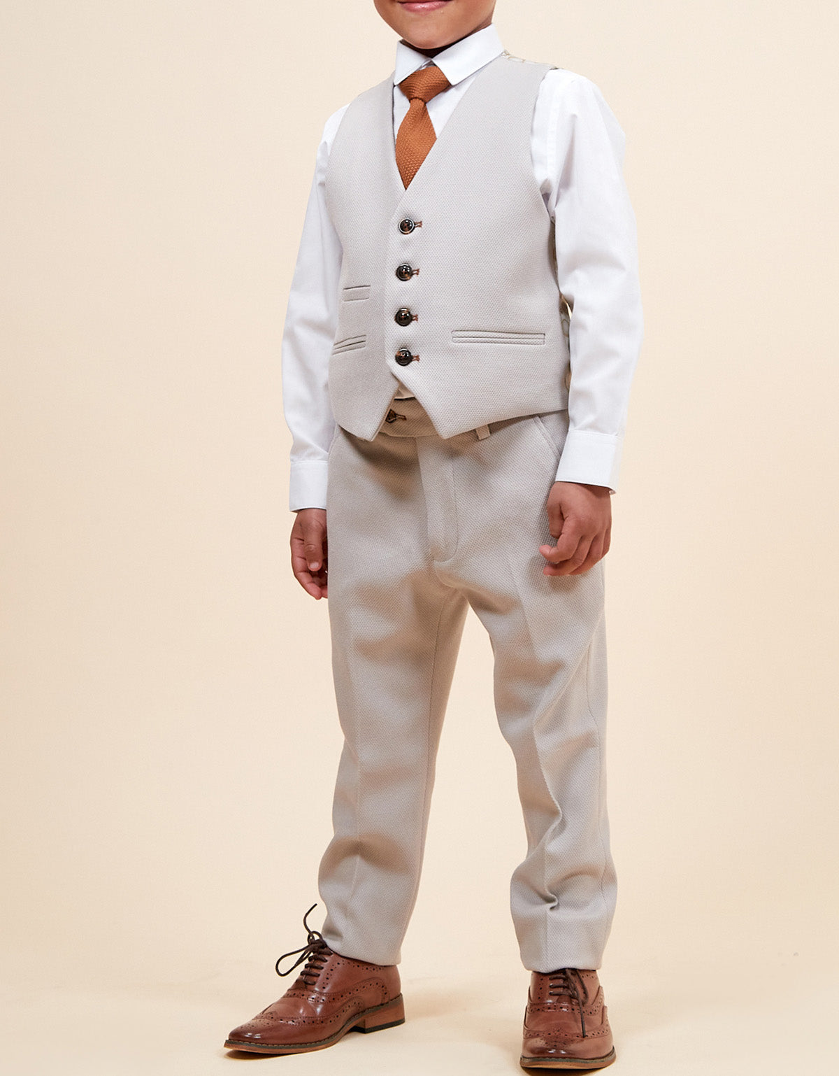 MARC DARCY HM5 Kids 3pc Suit - Stone
