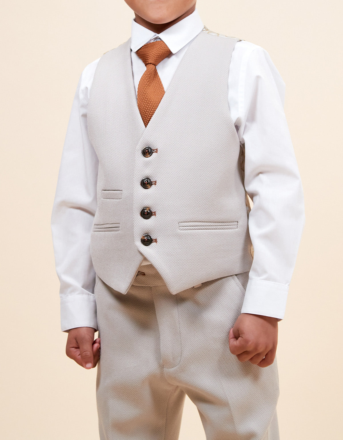 MARC DARCY HM5 Kids 3pc Suit - Stone