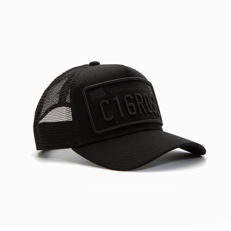 Christian Rose Private plate trucker cap - Black/Black