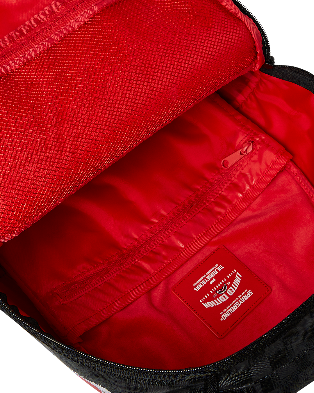 Sprayground Scribble Shark Check Backpack - Grey/Black