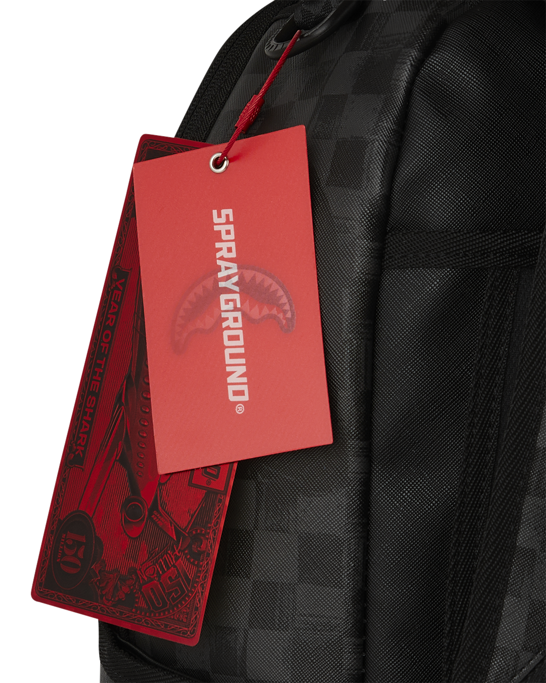 Sprayground Scribble Shark Check Backpack - Grey/Black