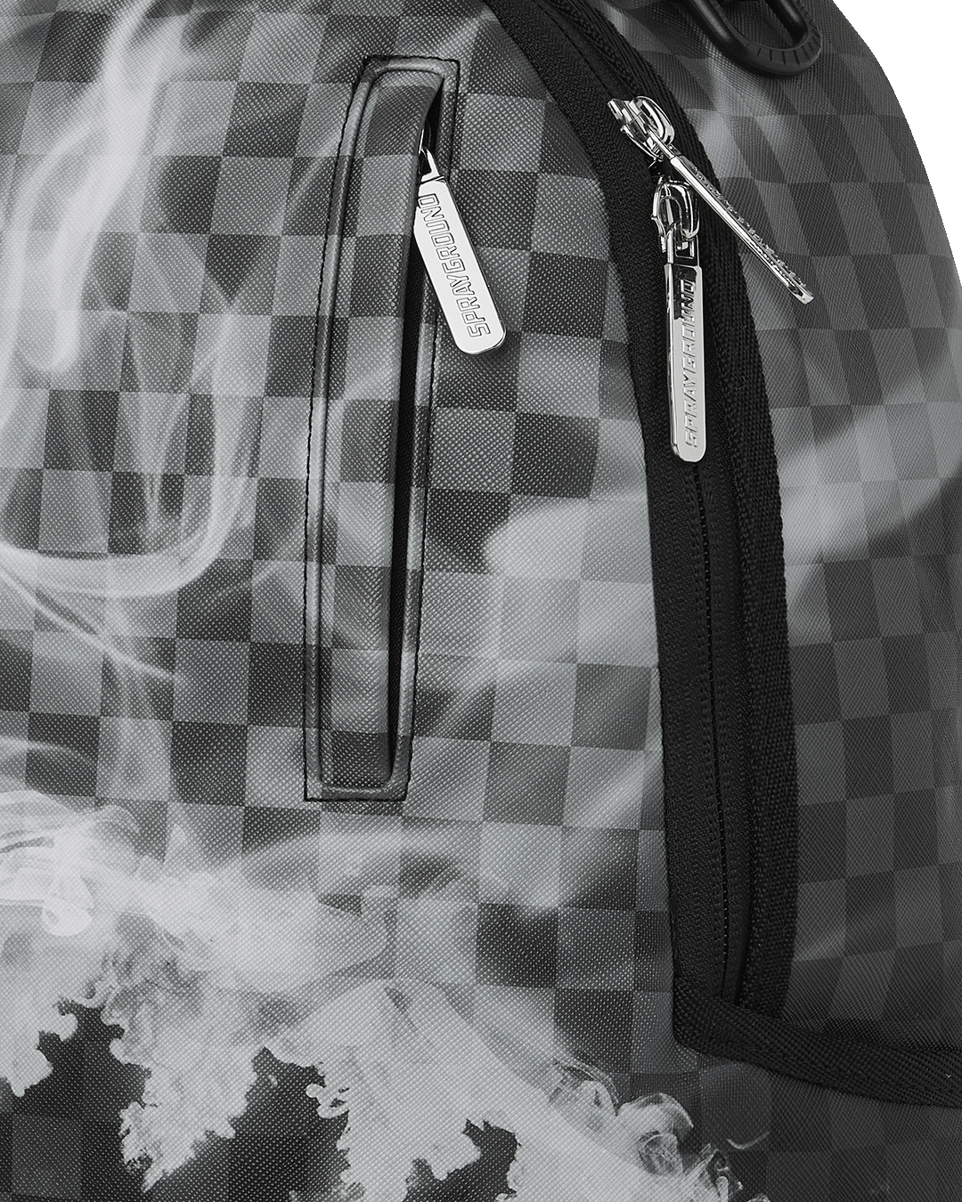 Sprayground Sip N Smoke Check Backpack - Grey/Black