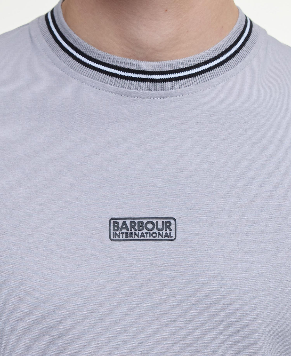 BARBOUR INTERNATIONAL Central Logo Tipped T-Shirt - Pale Slate