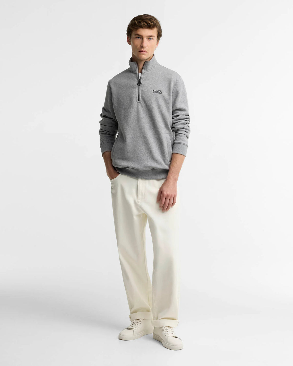 BARBOUR INTERNATIONAL Essential Half-Zip Sweatshirt - Anthracite Marl