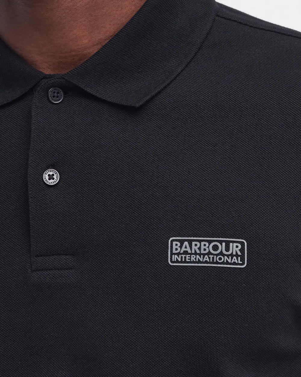 BARBOUR INTERNATIONAL Long Sleeve Polo - Black/ Pewter
