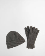 Barbour Carlton Beanie & Gloves Gift Set - Grey