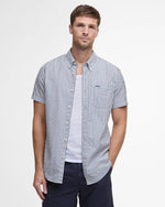 Barbour Cresswell Seersucker Regular Short-Sleeved Shirt - Classic Navy
