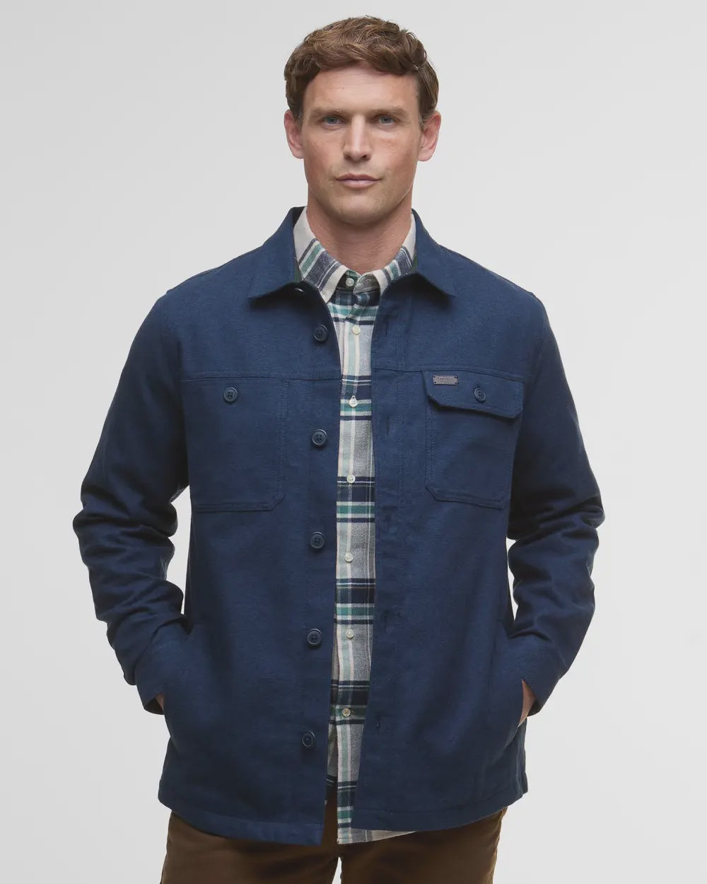Barbour Giles Twill Overshirt - Navy Blue