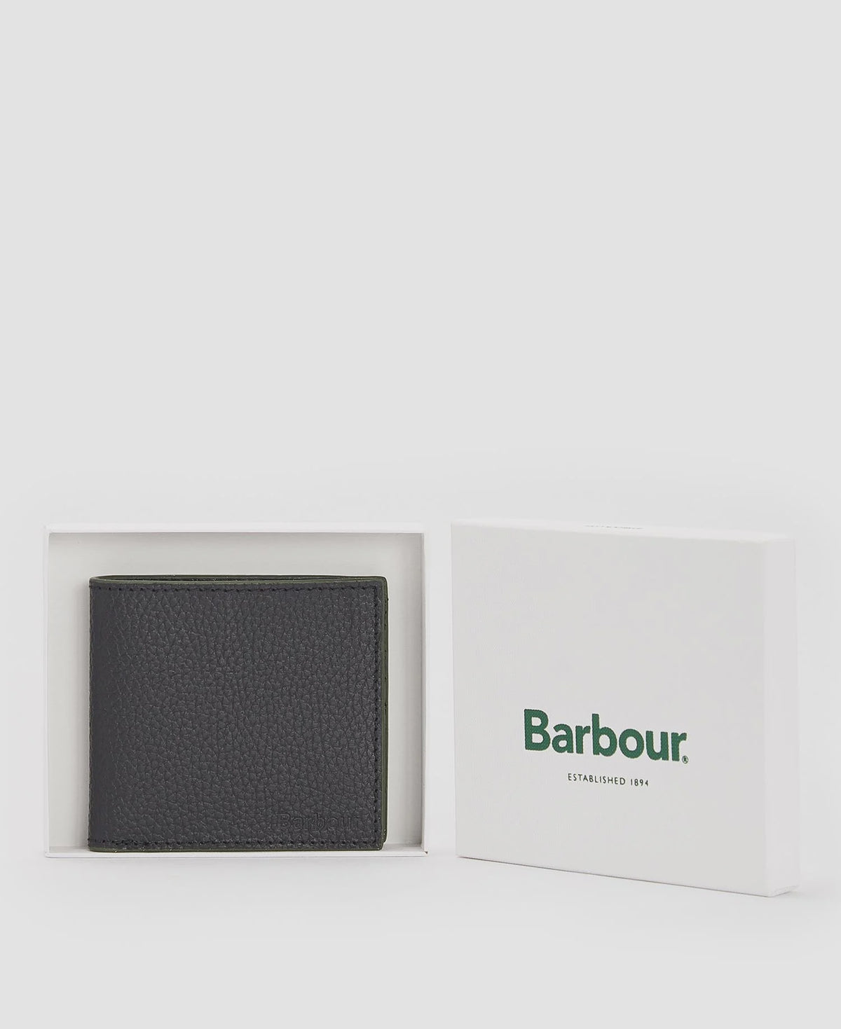 Barbour Grain Leather Billfold Wallet - Black