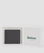 Barbour Grain Leather Billfold Wallet - Black