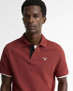 Barbour Tartan Pique Polo Shirt - Russet Red
