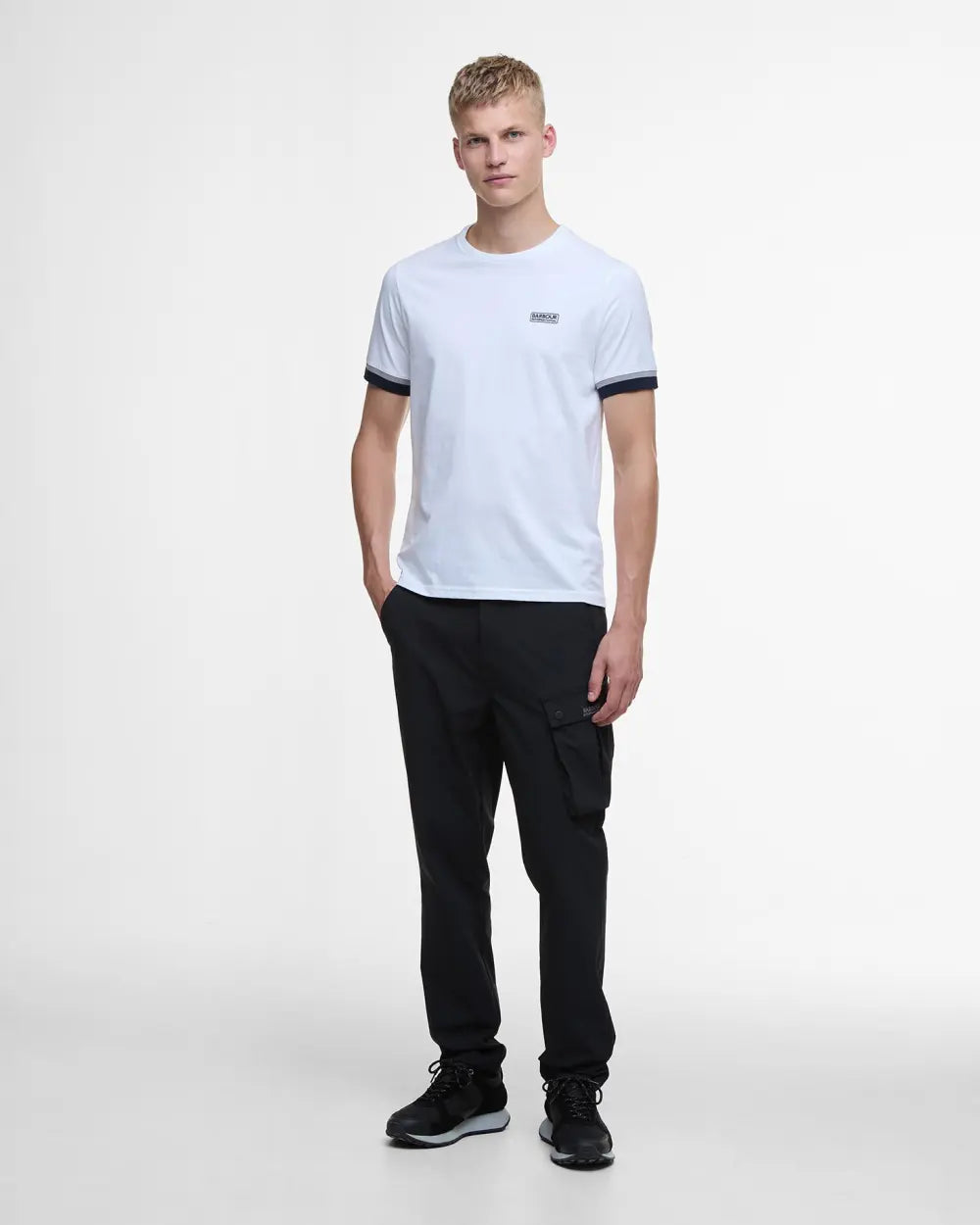 Barbour International Evan Deep Cuff Tipped T-Shirt - White