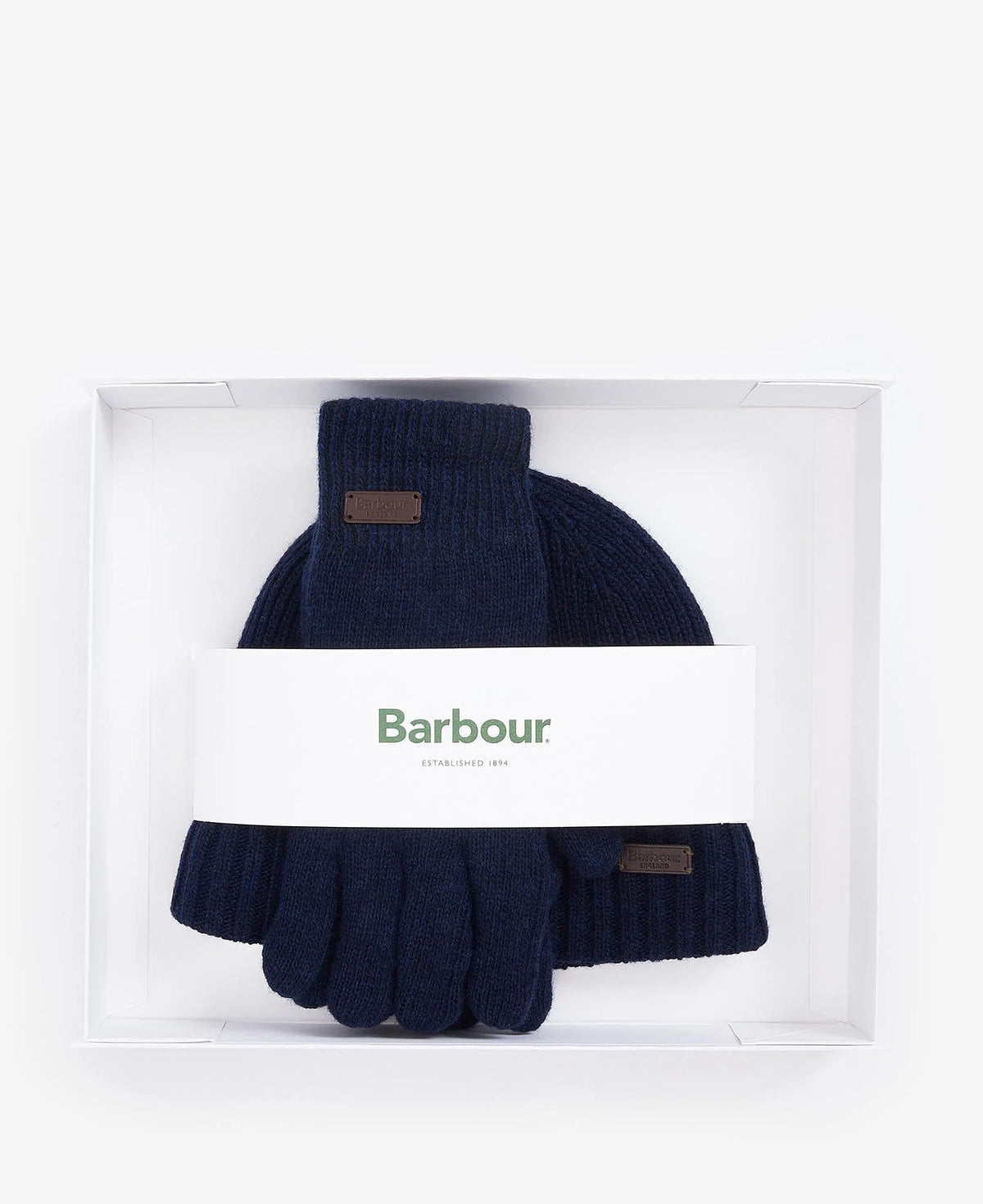 Barbour Carlton Beanie & Gloves Gift Set - Navy