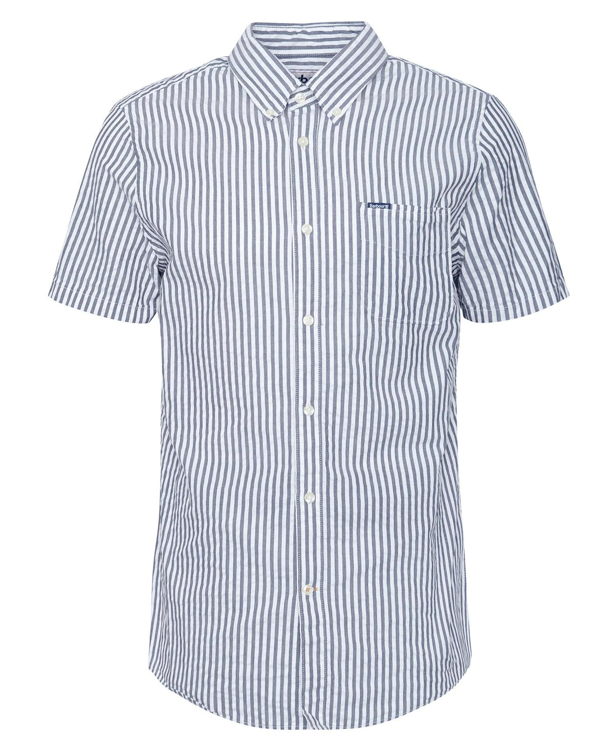 Barbour Cresswell Seersucker Regular Short-Sleeved Shirt - Classic Navy