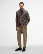 Barbour Essential Zip Thru Elbow-Patch Cardigan - Dark Stone
