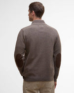 Barbour Essential Zip Thru Elbow-Patch Cardigan - Dark Stone
