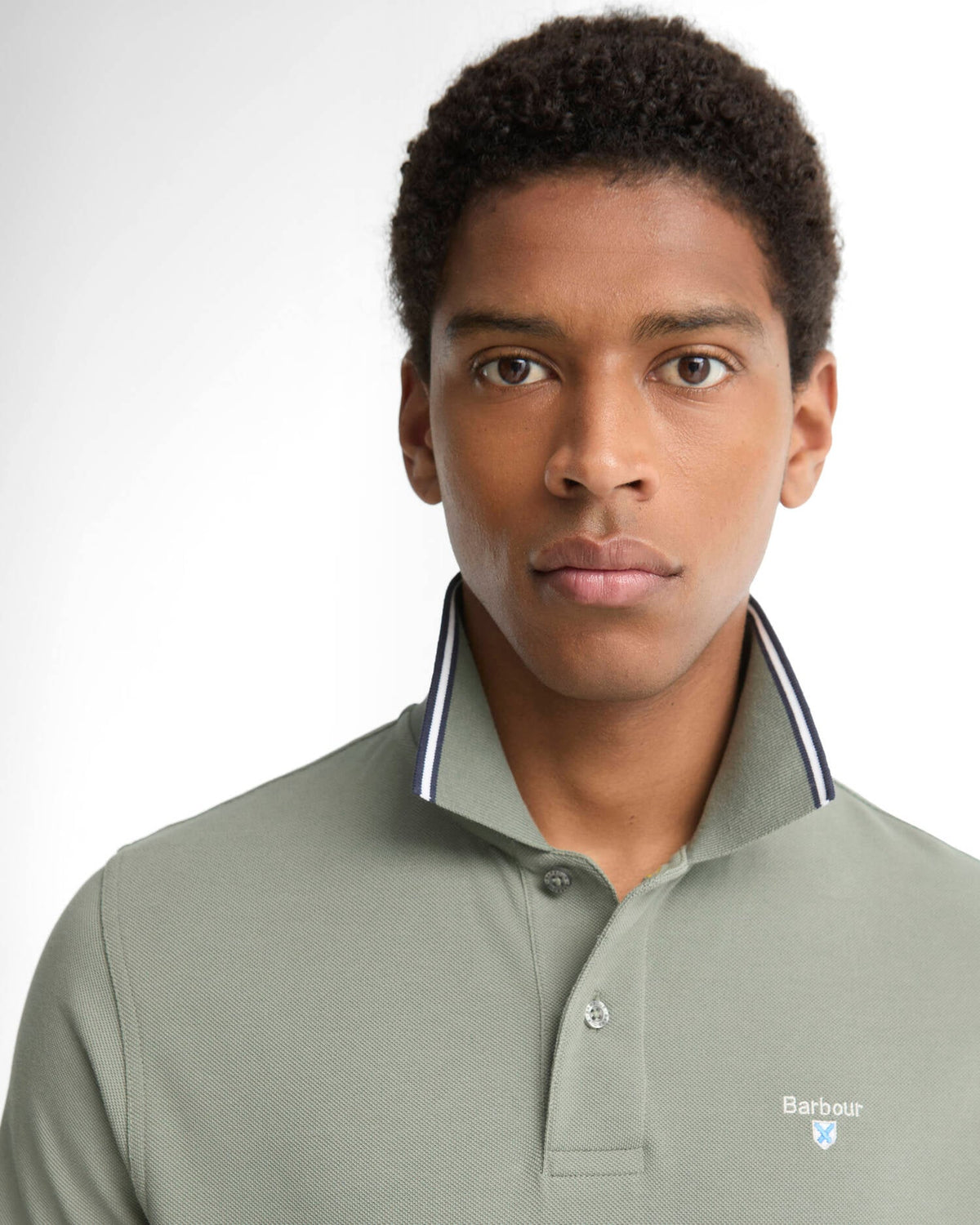 Barbour Fielding Tipped Collar Polo Shirt - Agave Green