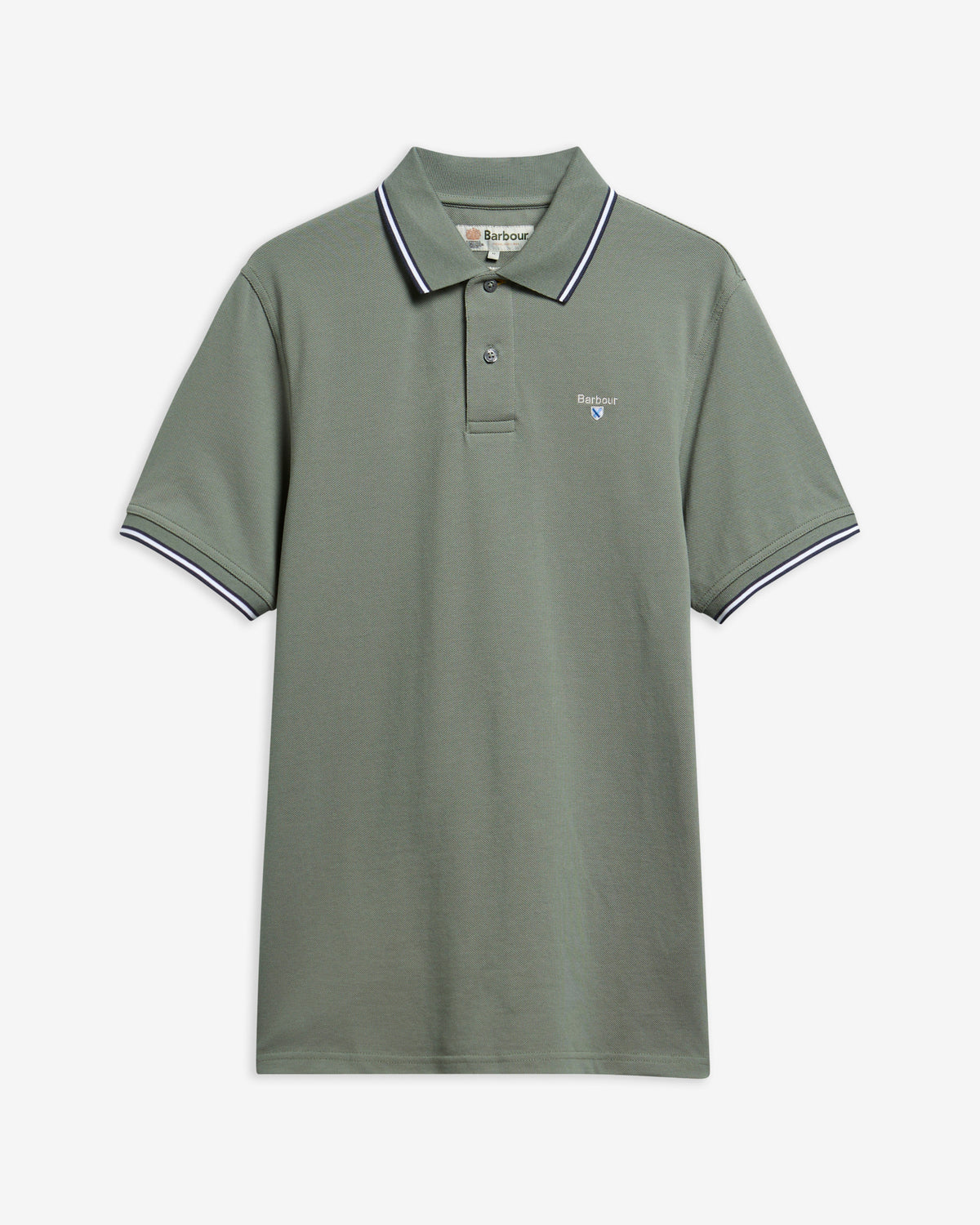 Barbour Fielding Tipped Collar Polo Shirt - Agave Green