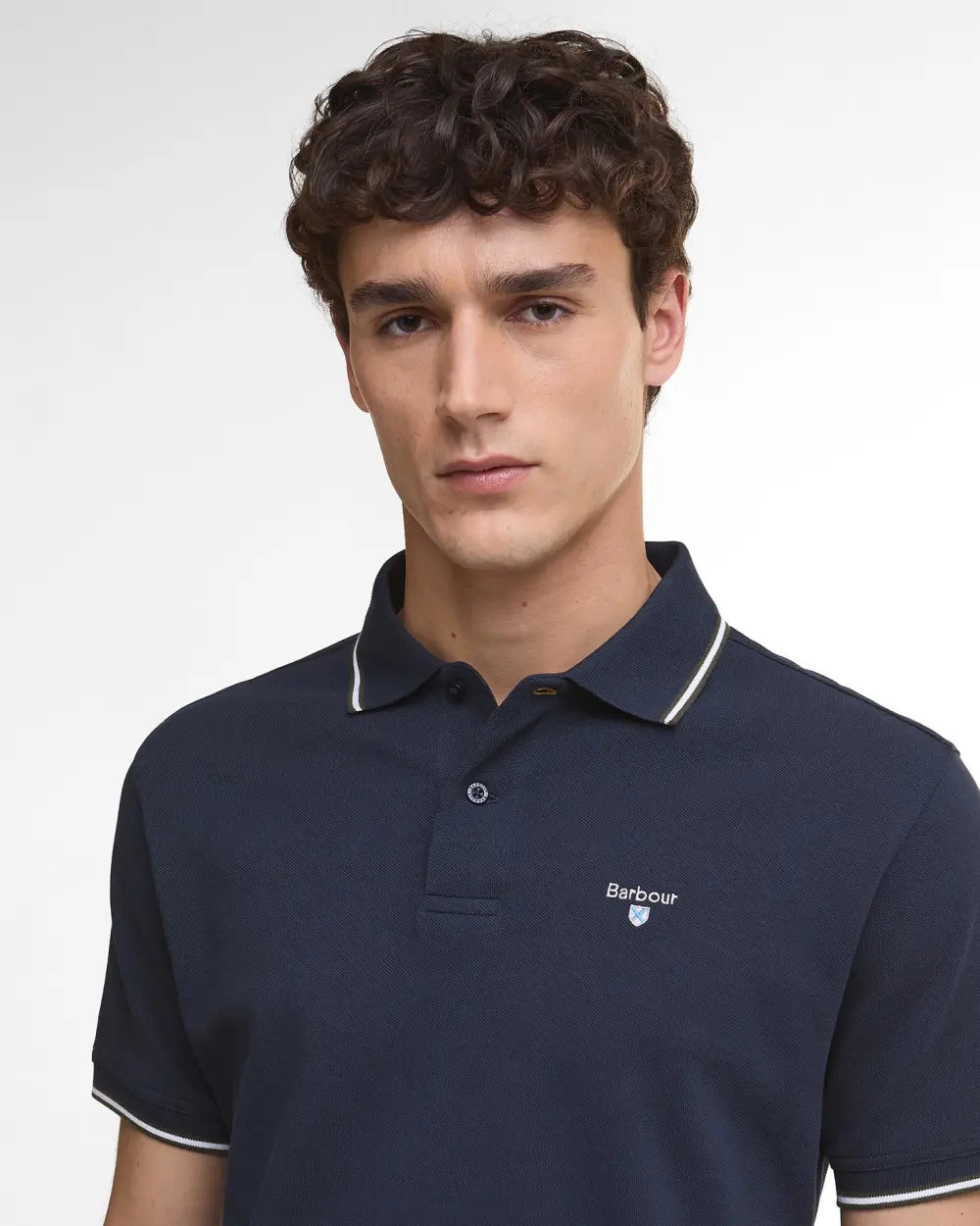 Barbour Fielding Tipped Collar Polo Shirt - Navy
