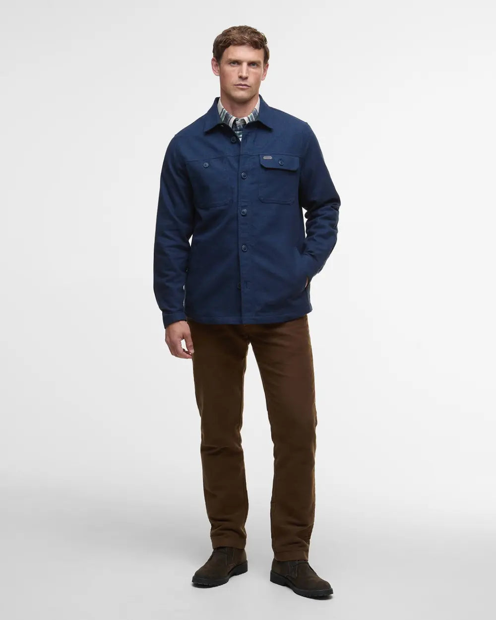 Barbour Giles Twill Overshirt - Navy Blue