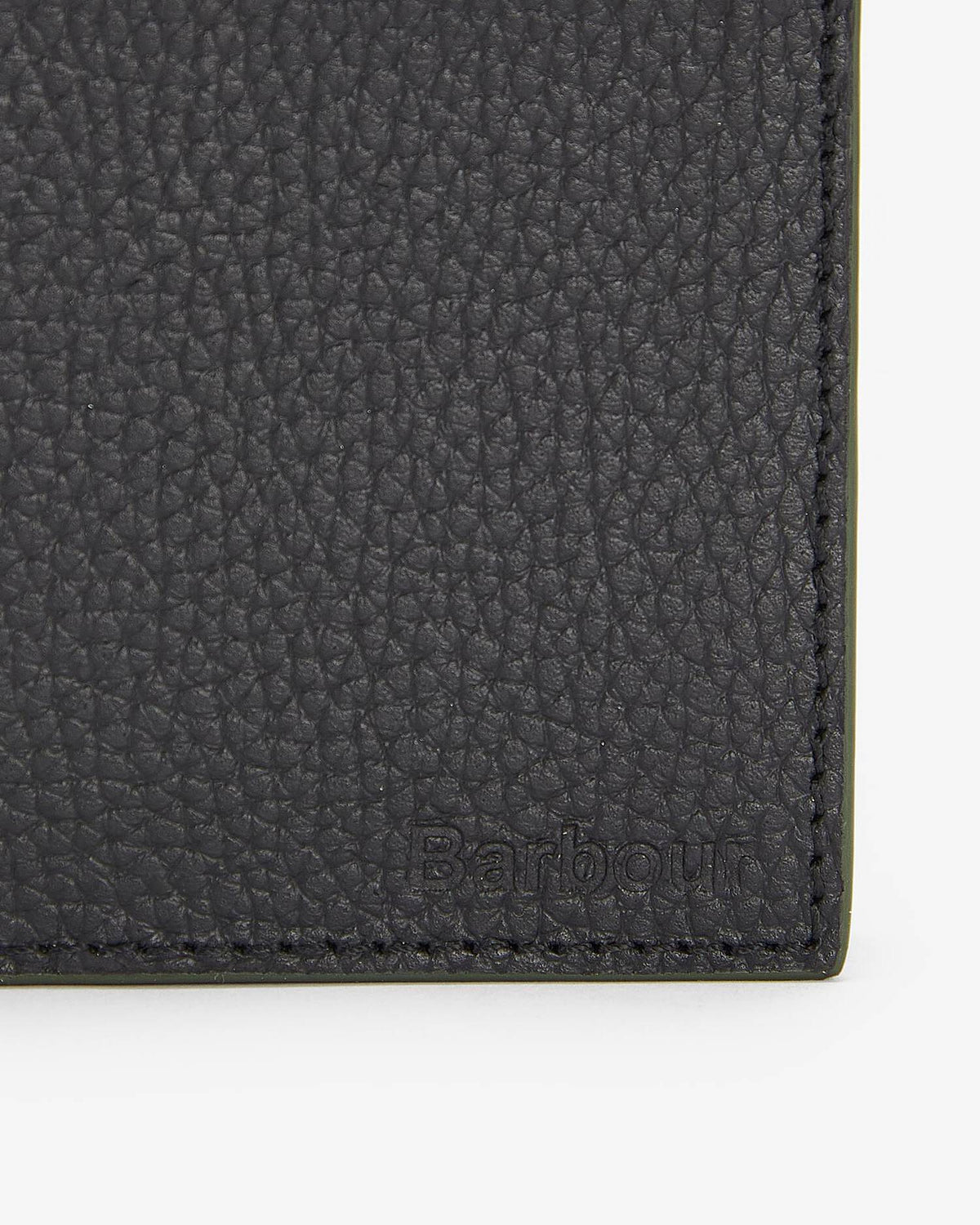 Barbour Grain Leather Billfold Wallet - Black