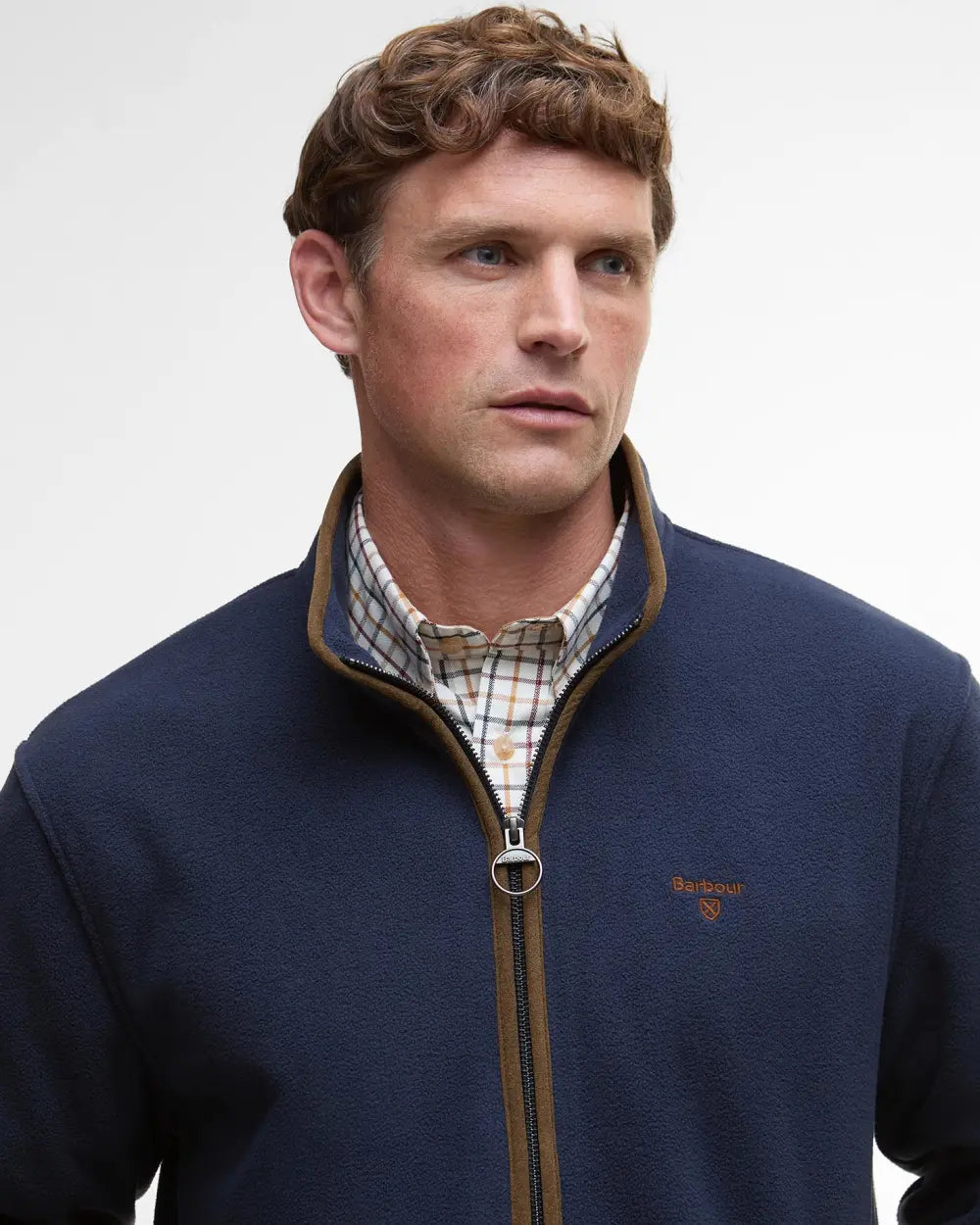 Barbour Harwood Zip Through Fleece - Navy Blue