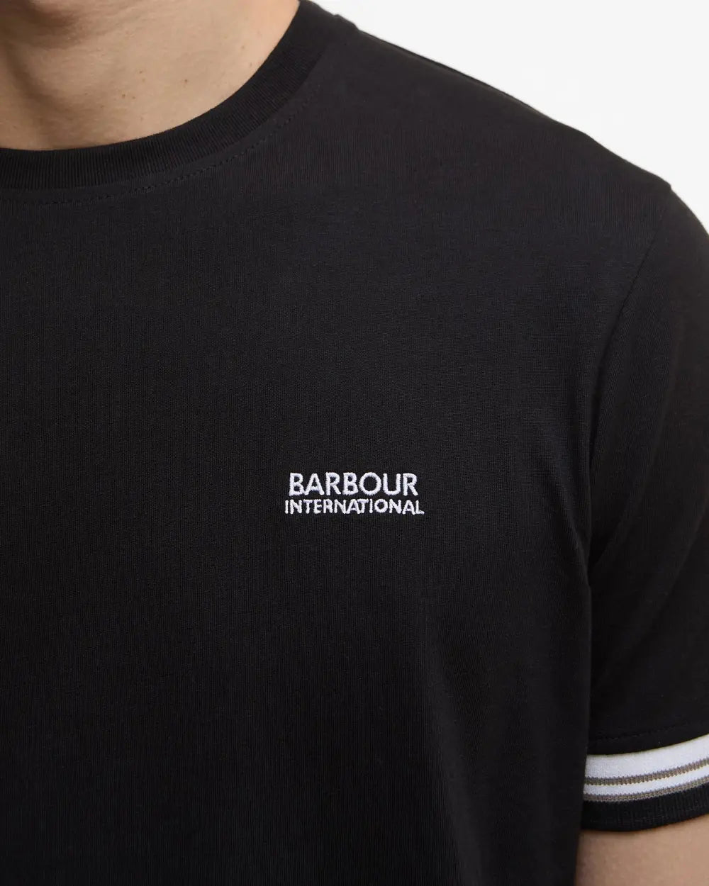 Barbour International Bruce Tipped Cuff T-Shirt - Black/ White