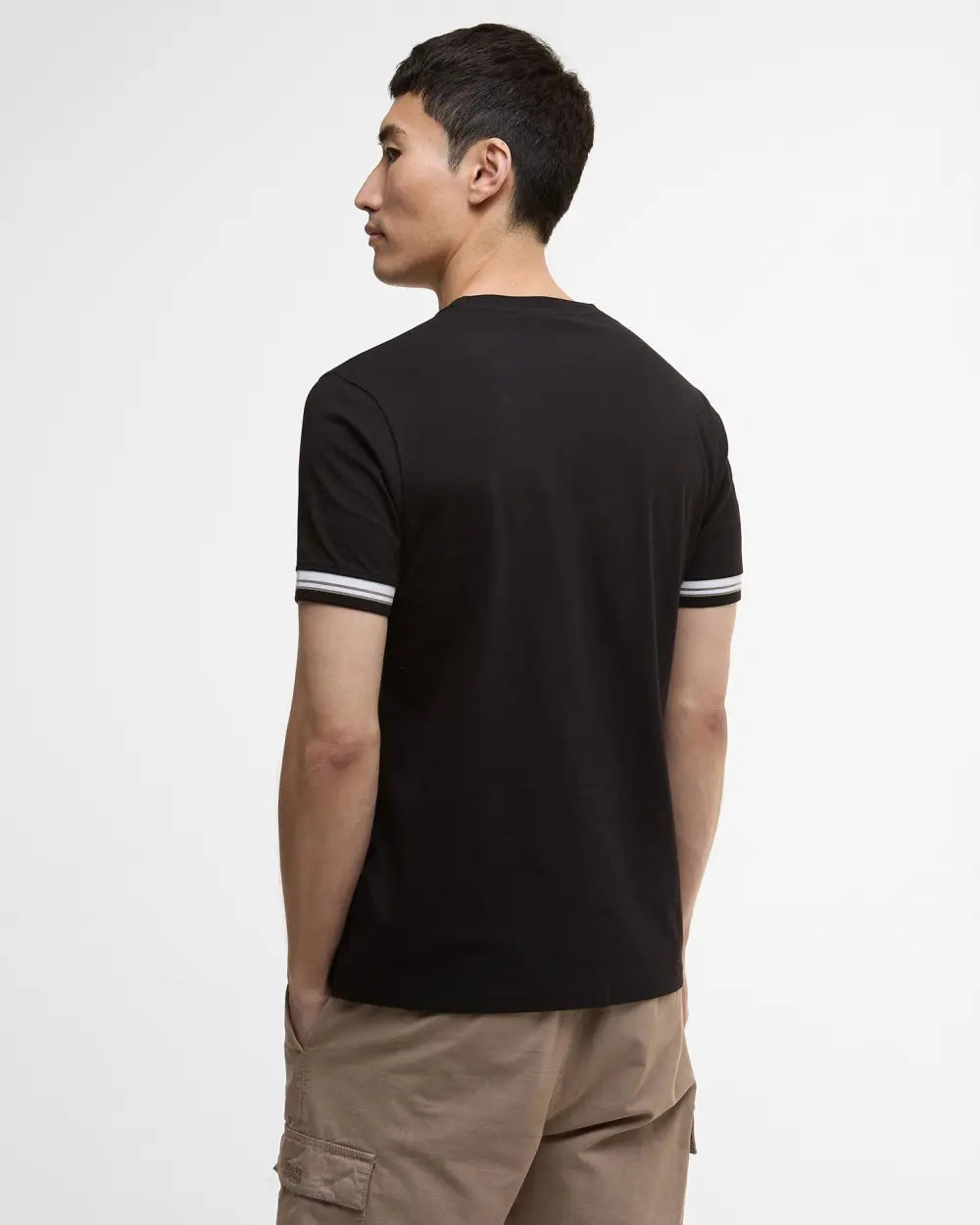 Barbour International Bruce Tipped Cuff T-Shirt - Black/ White