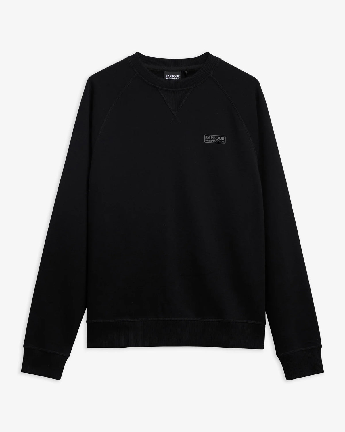 Barbour International Essential Crew Neck Sweatshirt - Black/ Pewter