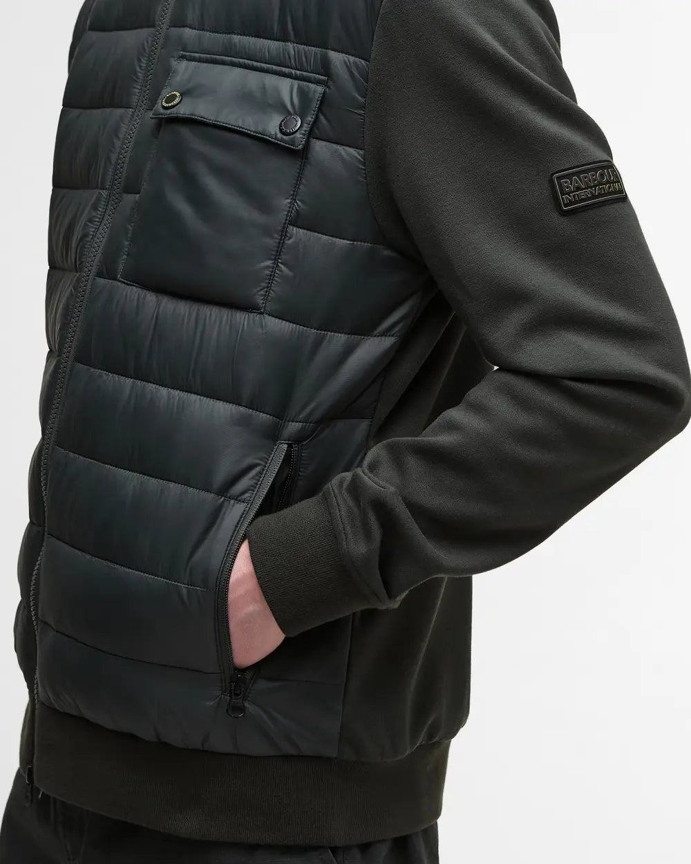Barbour International Heysham Quilted Sweatshirt Jacket - Black