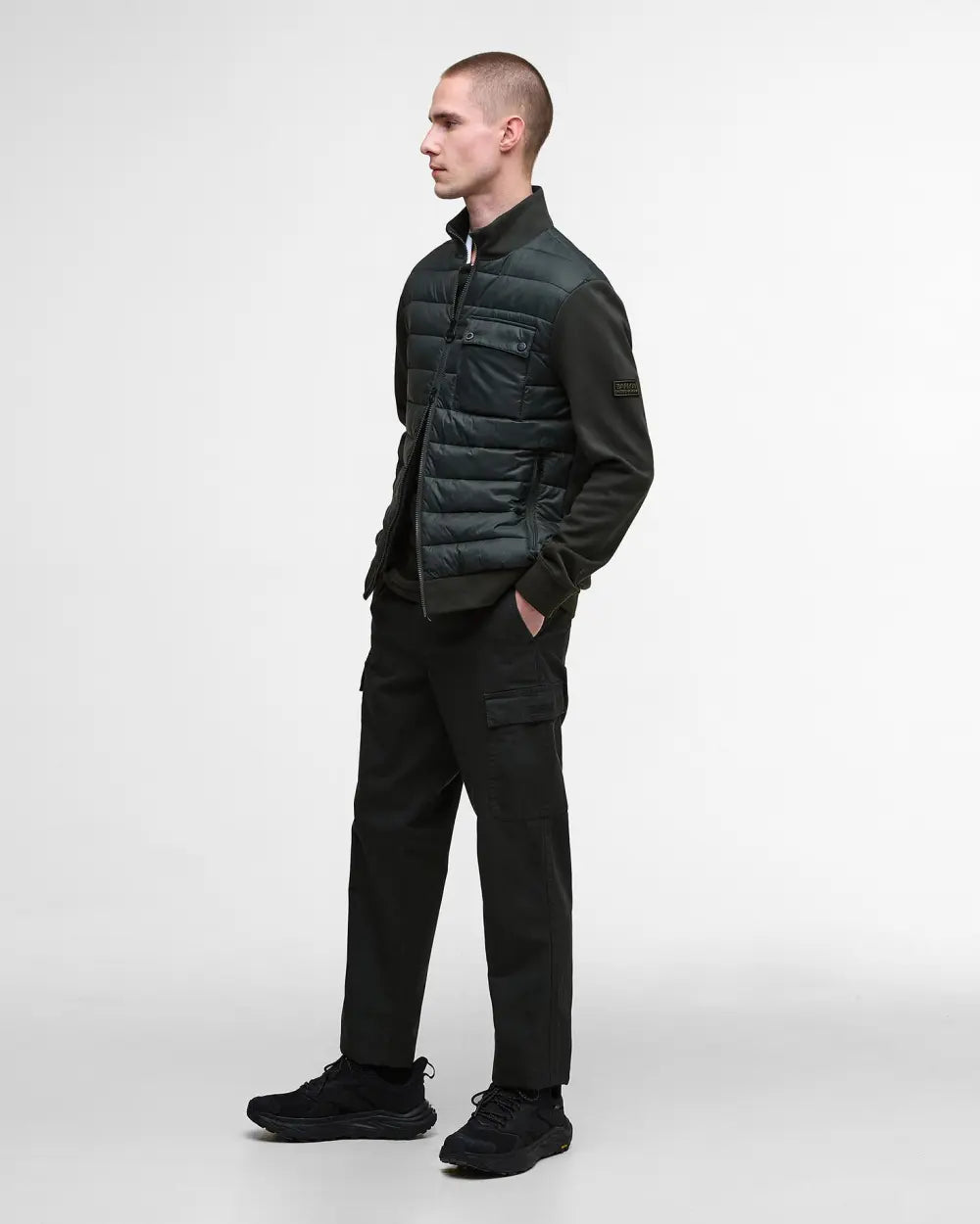 Barbour International Heysham Quilted Sweatshirt Jacket - Black