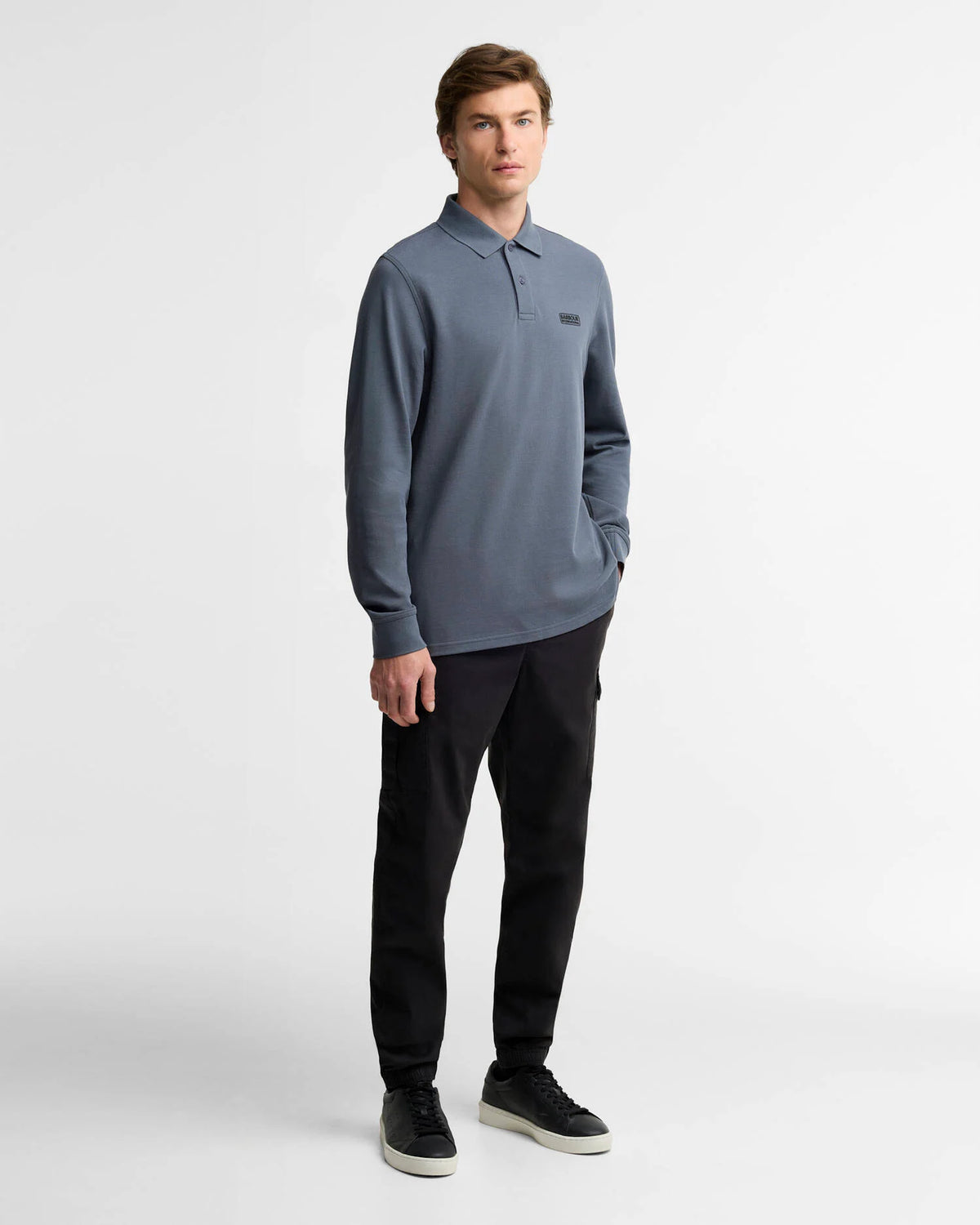 Barbour International Long Sleeve Polo - Charcoal Grey