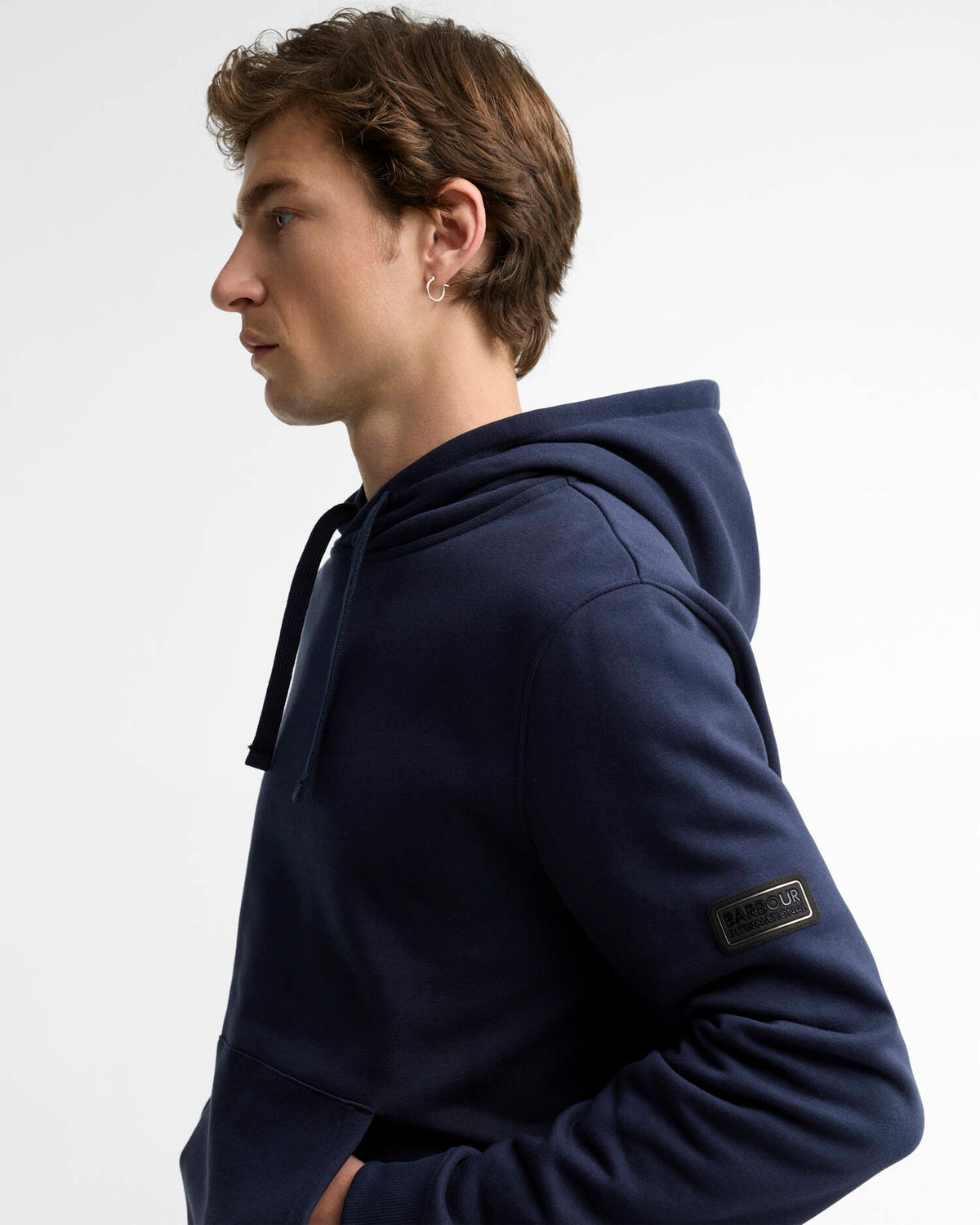 Barbour International Map Overhead Hoodie - Navy Blue