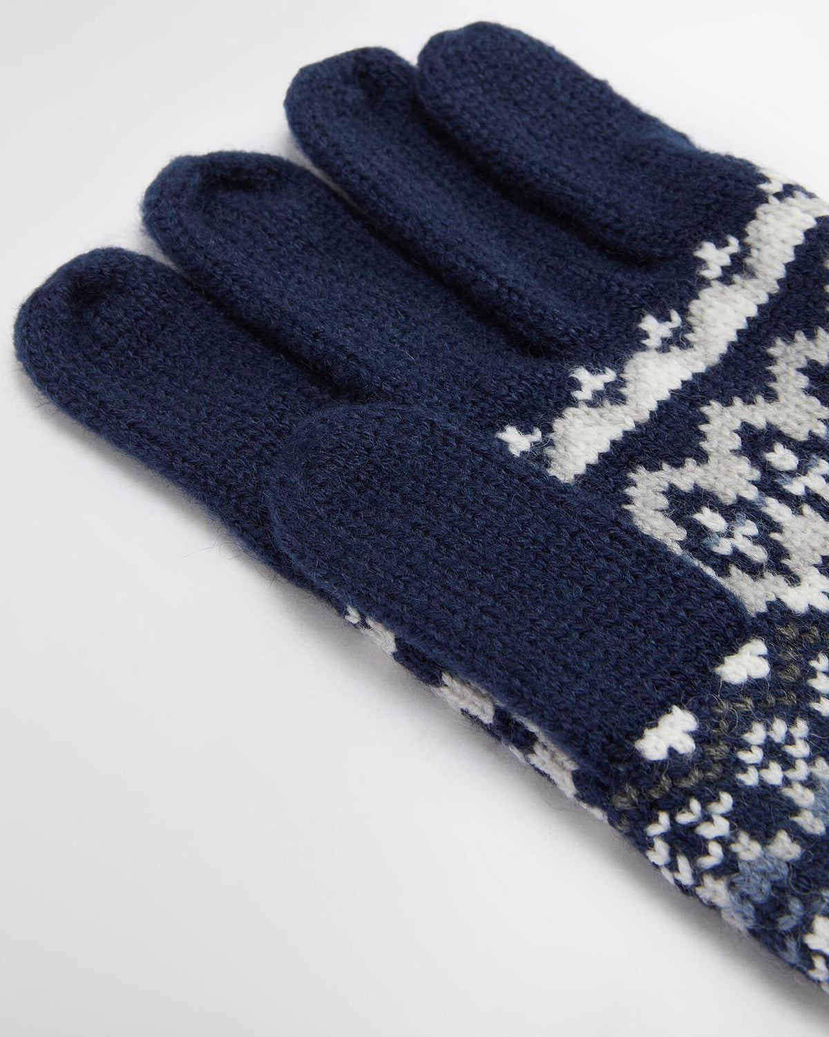 Barbour Marlow Fair Isle Knitted Gloves - Navy Blue