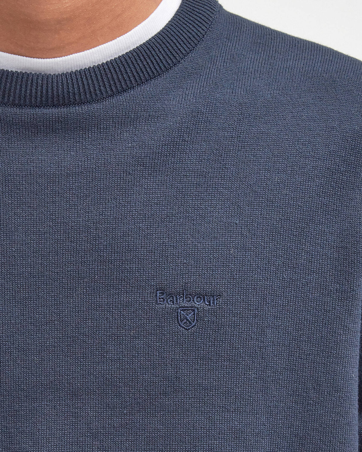 Barbour Pima Cotton Knitted Jumper - Navy Blue