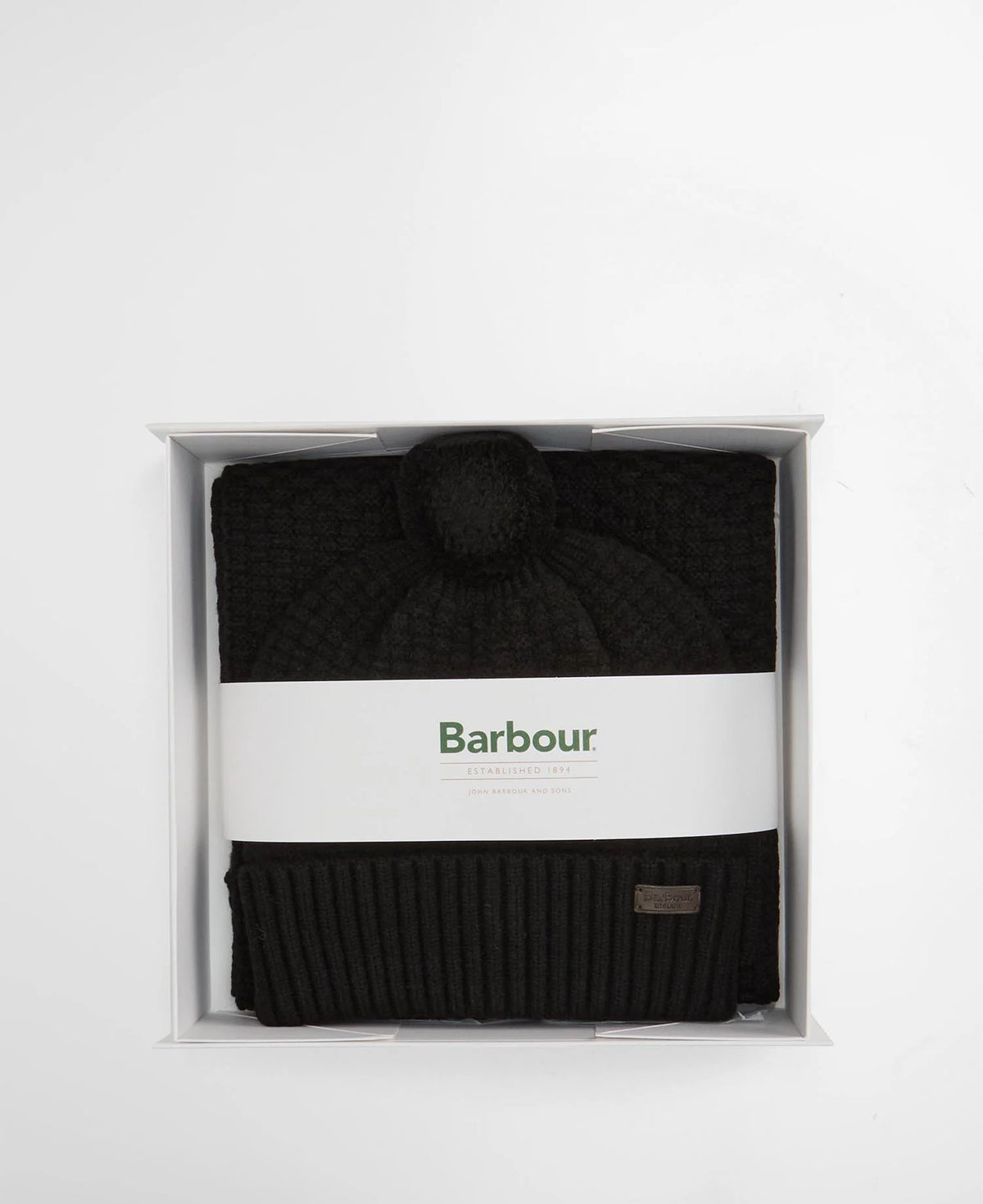 Barbour Ramside Beanie & Scarf Gift Set - Black