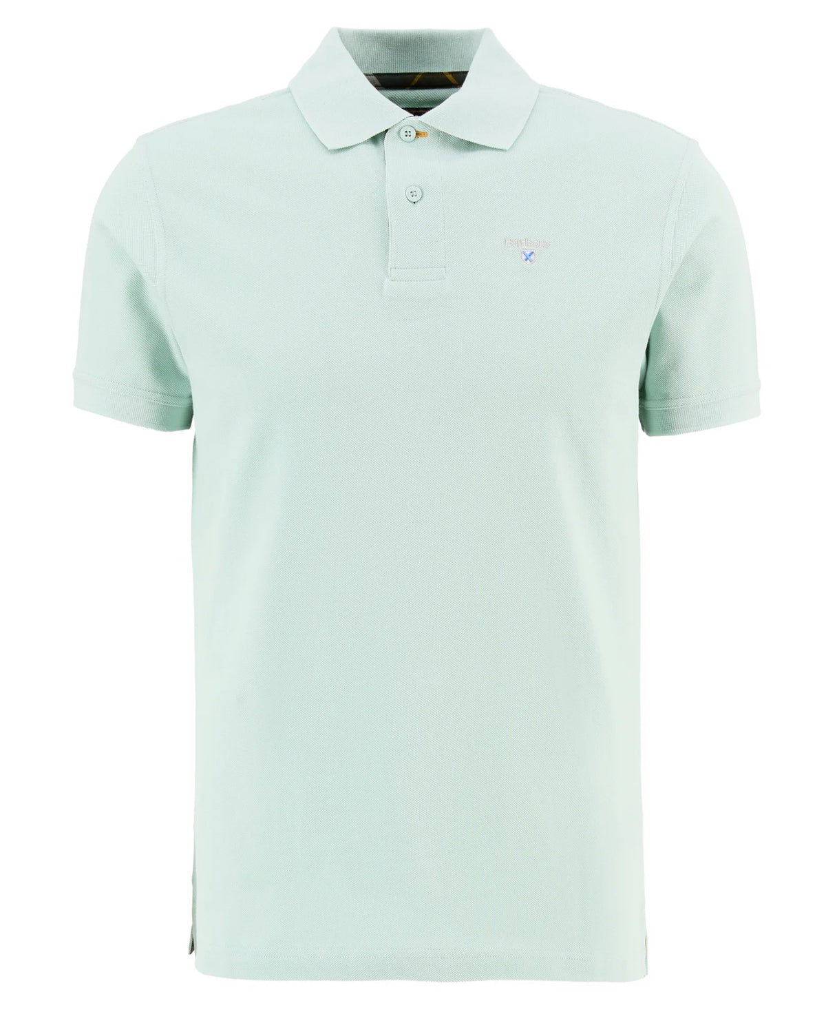 Barbour Tartan Pique Polo Shirt - Mint Blue