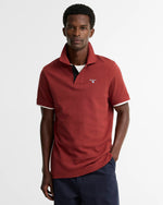 Barbour Tartan Pique Polo Shirt - Russet Red