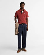 Barbour Tartan Pique Polo Shirt - Russet Red