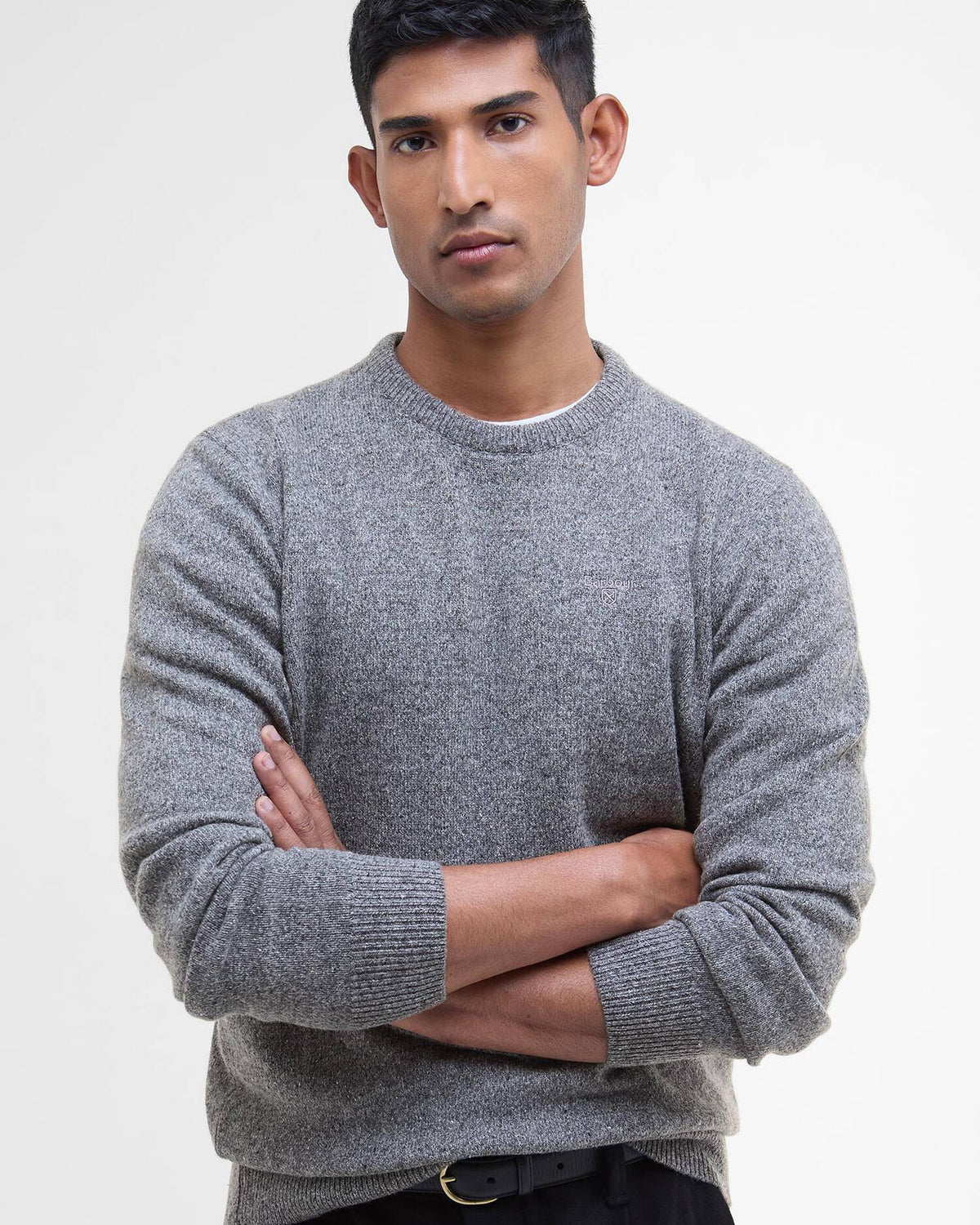 Barbour Tisbury Crew Neck Knitted Jumper - Classic Grey