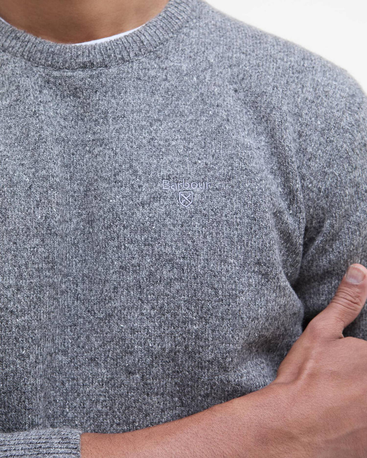 Barbour Tisbury Crew Neck Knitted Jumper - Classic Grey