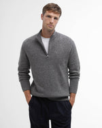 Barbour Tisbury Half Zip Knitted Jumper - Classic Grey