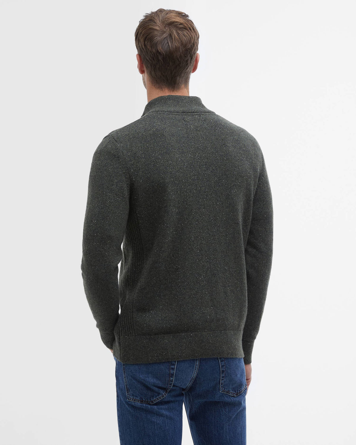 Barbour Tisbury Half Zip Knitted Jumper - Dark Seaweed