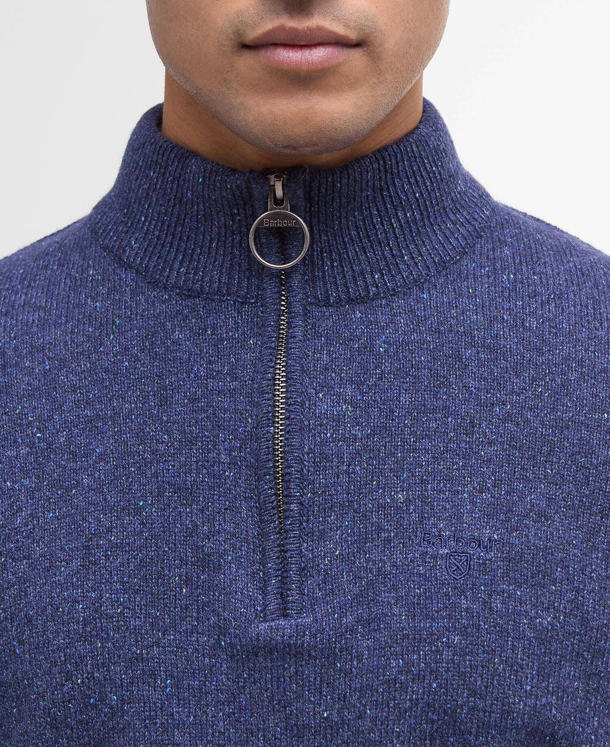 Barbour Tisbury Half Zip Knitted Jumper - Deep Blue