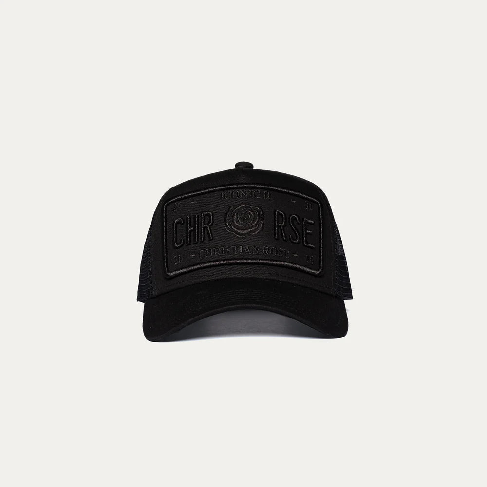 Christian Rose Iconic II Trucker Cap - Black Metallic