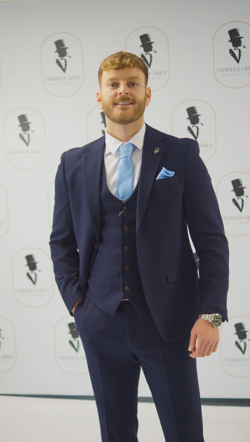 Charles Grey Charlton Trousers - Navy Blue