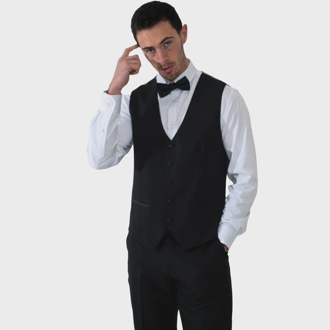 Charles Grey Edward Waistcoat - Black