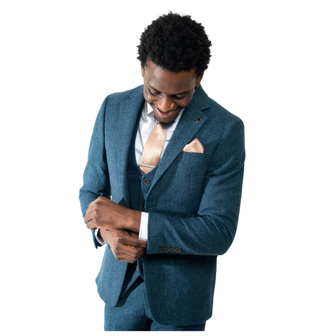 Charles Grey Armstrong Tweed Waistcoat - Blue