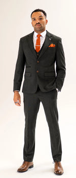 Charles Grey Arthur Check Trousers - Olive Green